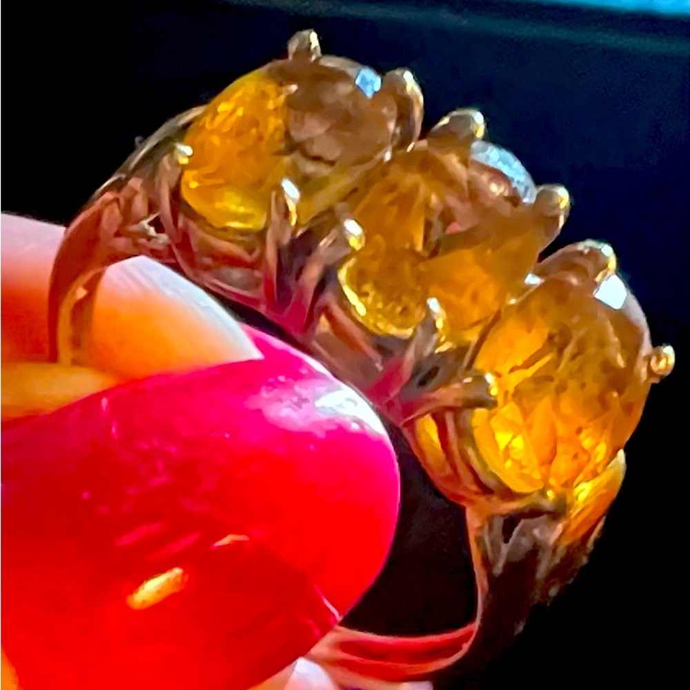 citrine ring size 7 10k gold